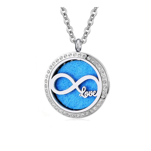 Shop of Closets Jewelry - Infinity Love w. Crystals Stainless Steel Essential Oil Hypoallergenic Necklace